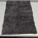 Smiry Luxury Chenille Bathroom Rugs 24x16, Extra Soft and Absorbent Shaggy Bath Mat, Machine Washable, Non-Slip Plush Carpet Runner for Tub, Shower, and Floor, Home Decor Accessories, Charcoal Grey