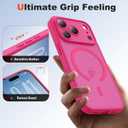 Case for iPhone 17 Pro 6.3'' Compatible with Mag-Safe [Camera Control Button] [Camera Protection] Matte Translucent Military Grade Shockproof Phone Case, Hot Pink