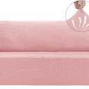 Asnomy Couch Covers for 3 Cushion Couch Stretch Sofa Covers Slipcovers, Pet Protector Furniture Covers for Dogs Cats Spandex Jacquard Fabric Small Checks Large, Pink