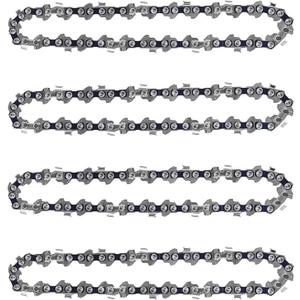 4 Pack 8 Inch Chainsaw Chain 050" Gauge, 3/8" LP Pitch, 33 Drive Links, 8 Inch Pole Saw Chains Fits for Chicago Sun Joe SWJ800E SWJ806E Portland, Greenworks, Chicago and More- S33