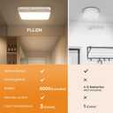 FULEN Motion Sensor Ceiling Light Fixture, Cordless Closet Light Battery Operated, Rechargeable Magnetic Mount LED Shower Light for Bathroom,Stairs,Garage,Hallway,3 Color Temperatures,Remote Control, 1 Pack