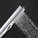 LUYU Square Handheld Shower Head - Dual Spray Modes (Rain Shower & Power Jet), Mirror Chrome Finish, AirBoost Water Saving Tech, Ergo Grip for Low Pressure Bathrooms, 5-Layer Filter (Head Only)