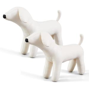 Yookeer 2Pcs Dog Mannequin Premium PU Leather Pet Clothing Display Stand, L, Large