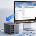 ORICO USB 3.0 Hard Drive Enclosure 4 Bay External Direct Attached Storage Max up to 88TB with Tray Lessing and Safety Lock for 3.5 inch SSDs HDDs ( Alluminum Alloy) -9848U3