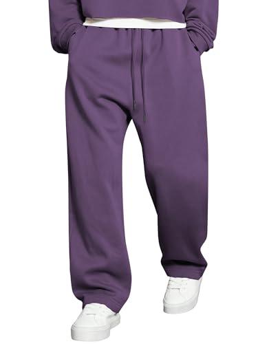 JMIERR Mens Wide Leg Sweatpants Baggy Lounge Travel Cargo Pants Fall Fashion Outfits 2026 Winter Clothes Joggers, 2XL, Purple