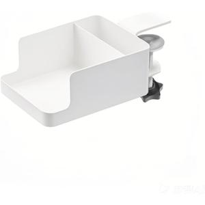 2-in-1 Wite Anti-Spill Desk Cup Holder Clamp on Desks Edge, Cups and Phone Storage for Desktop, Desk Cup Holder Clamp use for Office and Home, 1Pack (White)