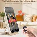 TikTok Scrolling Ring - Remote Control for TikTok, Bluetooth Page Turner Ring Scroller for iPhone iPad, Camera Shutter Short Video and Music Remote Controller, iOS Android Phone Compatible (BLACK)