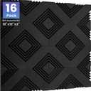 Focusound 16 Pack Sound Proof Foam Panels for Walls, 2" x 12" x 12" Acoustic Foam Panels, Sound Absorbing Wedge Acoustic Wall Panels with 90 Adhesive Dots for Recording Studio, Office, Gaming Room