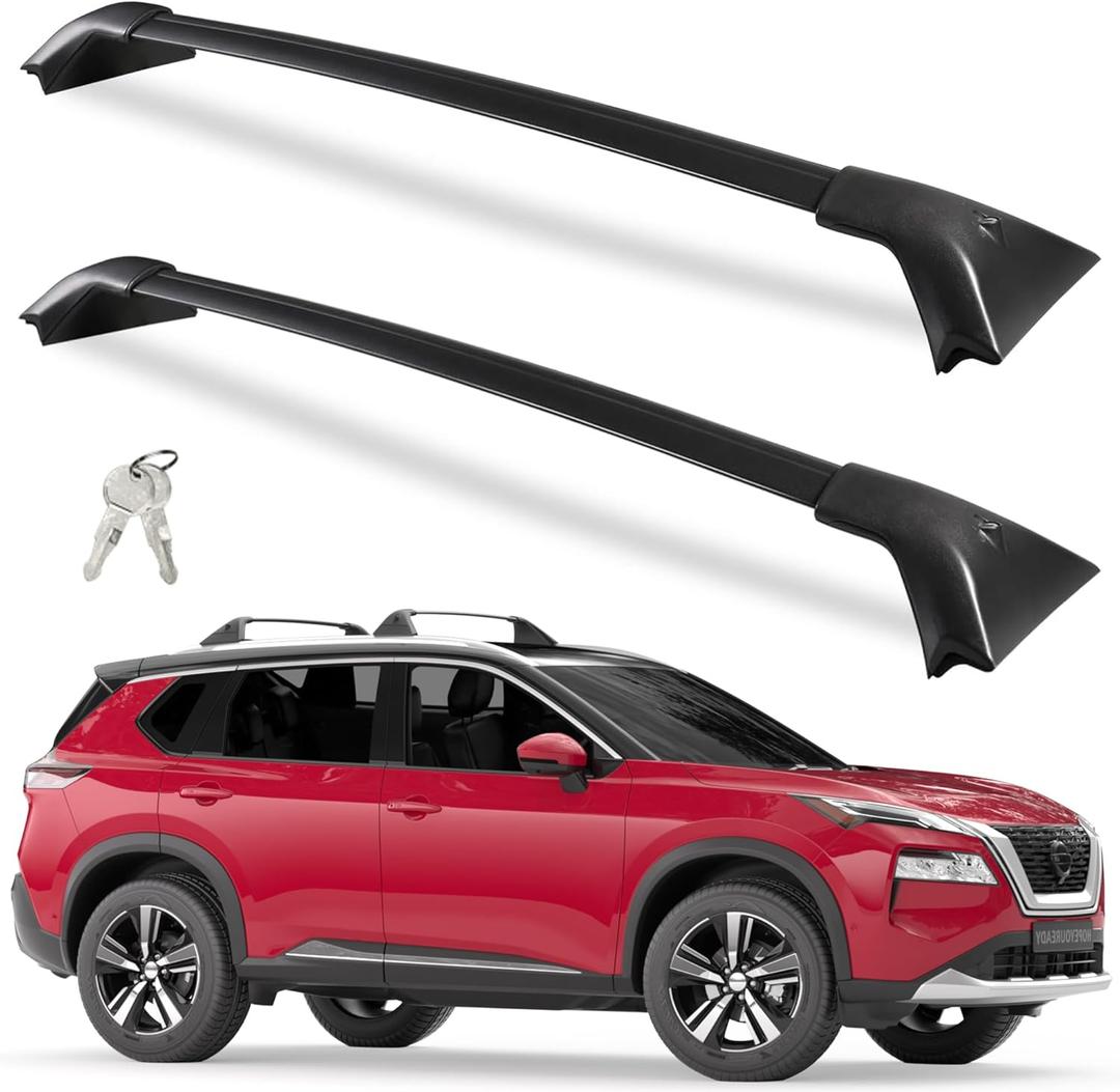 260Lbs Roof Rack Cross Bars Compatible with Nissan Rogue 2021-2025 SV SL Platinum, Lockable Aluminum Heavy Duty Anti-Theft, Rust and Corrosion Resistant Crossbar