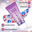 Flag Hexagon Glitter Gel, Red White Blue Hex and White Star