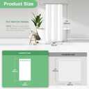 Dynamene Stall Fabric Shower Curtain, 36x72 inch Half Boho Tufted Geometric Striped Small Cloth Shower Curtains for Bathroom, Narrow Thick Waterproof Polyester Shower Curtain Set with 6 Hooks, White
