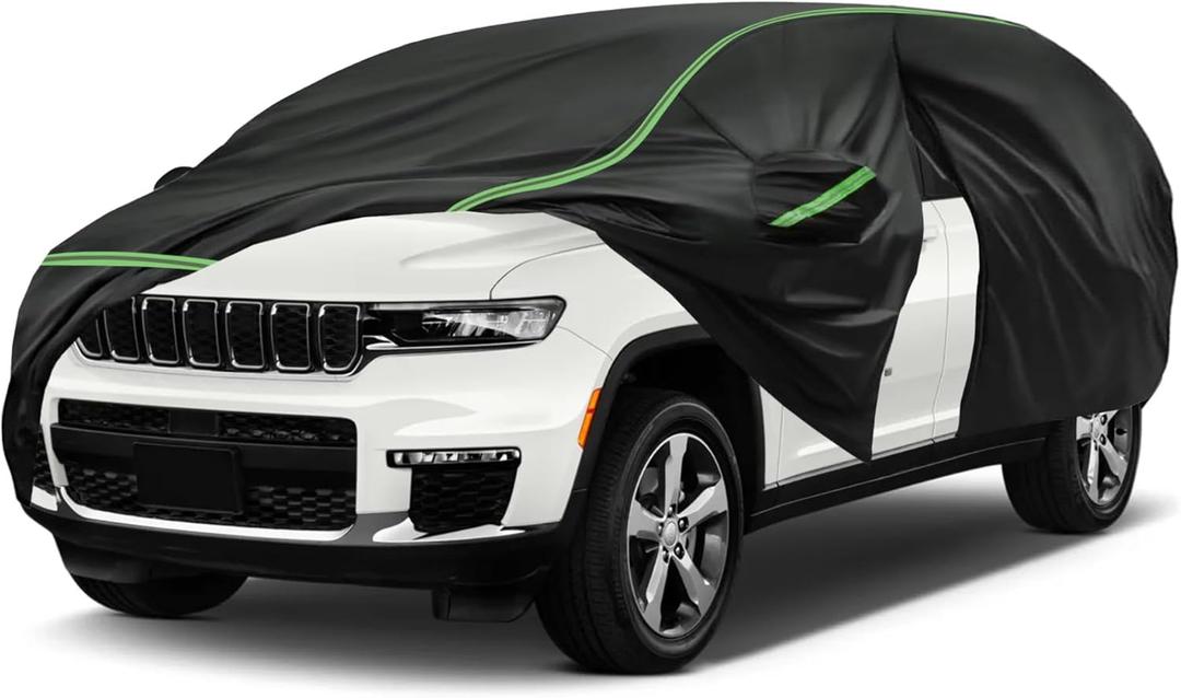 Car Cover fits Jeep Grand Cherokee 1999-2025, SUV Size, 6 Layers Waterproof All Weather Protection, Sun UV Rain Snow Resistant with Windproof Straps & Reflective Design