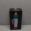 Ice Shaker 40 oz Tumbler with Handle and Straw | 40oz Pink Mint | Cold for 30+ Hours | 2-in-1 Tumbler Shaker Bottle | Odor-Free 40 ounce Bottle for Water, Protein Shakes, Smoothies, Cocktails