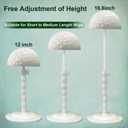 Wig Stand, 1pc Adjustable Wig Holder With Lace, White Non-Slip Wig Head Stand For Styling Drying Display