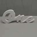 TONIFUL One Wooden Sign Cutout Letter for 1st Birthday Party Decorations Table Centerpieces for First Birthday White Letter Wooden Photo Booth Props Party Decorations Supplies