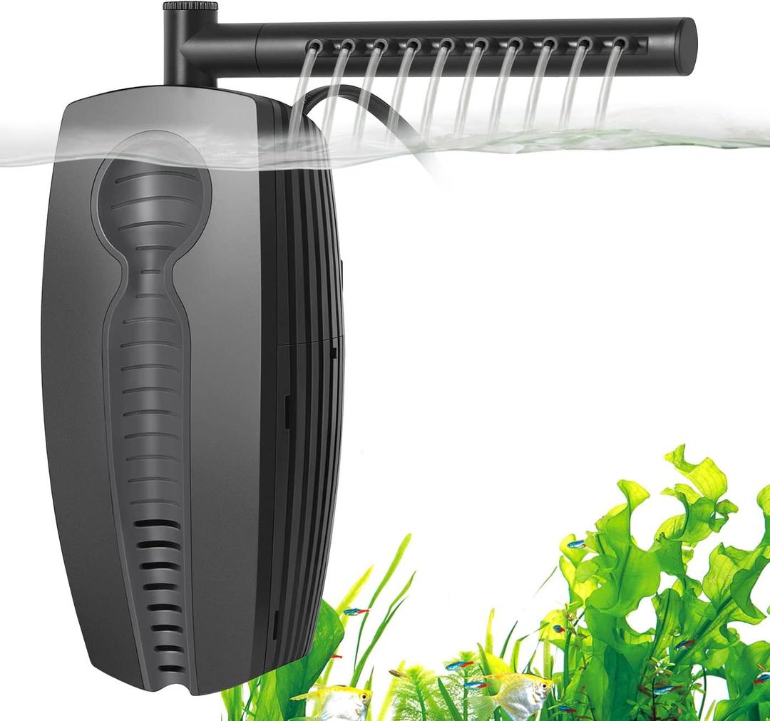 FEDOUR 165GPH Aquarium Filter, 8W Adjustable Fish Tank Filter, Submersible Internal Filter for 10-50 Gallon Tank, with Biochemical Cotton (Black)