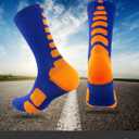 OLCHEE Boys Athletic Crew Socks Basketball Sports Calf High Kids Youth Teens Long Compression Colorful Multipack