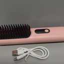 Go Brush Pro 2026, Cordless Hair Straightener Brush, Mini Hair Straightener with 4 Temperature Settings, Portable Hair Straightener Brush with MCH Heating and Ionic & Ceramic Care for Women (Pink)