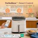 Cosori 9-in-1 TurboBlaze Air Fryer 6 Qt, Smart Control, 90450F, Shake Reminders, Precise Heating for Even Results, Air Fry, Roast, Bake, Broil, Dry, Frozen, Proof, Reheat, Keep Warm, 120V, Cream