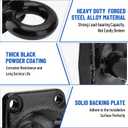 4-Bolt Pintle Hitch Lunette Ring, I.D. 3 inch, Towing Weight 60000 lbs, Black Heavy Duty Steel with 6 inch Bolt Base for Truck Trailer