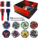 ASVEXKW Battling Set, Spinninning Top Burst Toy Combat Battling Game Set, Spinning & Launchers Stadium, Birthday Gift for Boys, bx 8 Spinning Tops (08-2)