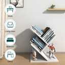 Godferyxin Tree Bookshelf, 3-Tier Small Bookcase for Desk – Wood Small Bookshelf with Storage Shelves, Mini Bookcase for Bedroom, Office, White Bookshelf, CDs, Magazines Desktop Book Tree