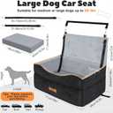VavoPaw Dog Car Seat for Medium Dog, Dogs Booster Seat Under 50Lbs or 2 Small Dogs Washable, Pet Car Seats with 2 Safety Leashes, Pets Sofa Bed Cushion Add Thick Sponge, Pet Cars Carrier for Travel