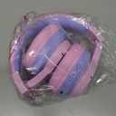 iClever BTH12 Kids Bluetooth Headphones,Colorful LED Lights,74/85dBA Safe Volume,85H Playtime,Bluetooth 5.2,Over Ear Headphones Built-in Mic for iPad/Tablet/Airplane,Blossom Pink