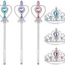 BIBUTY Princess Crown Tiara for Little Girls Princess Dress Up Accessories, 6PCS Princess Tiara Toddler Crown for Kids