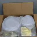 BESTVIP 450PCS Gold Dinnerware Set for 75 Guests, Plastic Plates for Party, 75 Gold Disposable Plates, 75 Dessert Plates, 75 Cups, 75 Spoons, 75 Forks and 75 Knives