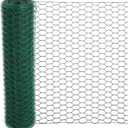 Chicken Wire 15.7 x 315 Inches Chicken Wire Fencing Mesh Green PVC Coated Floral Chicken Wire for Crafts Poultry Garden, Hexagonal Galvanized Chicken Coop Rabbit Wire Fencing Netting