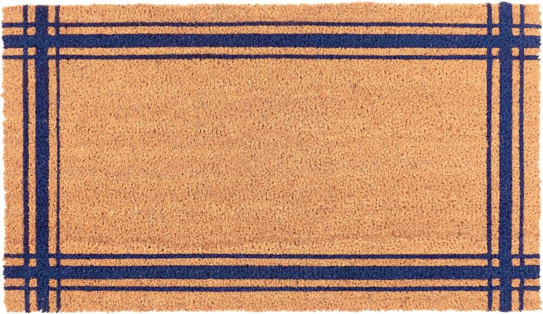KAF Home New Coir Doormat, Heavy-Duty, Weather Resistant, Non-Slip PVC Backing, Indoor and Outdoor Use, Blue
