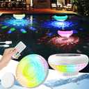 Solar Pool Chlorine Floater, USB Rechargeable Floating Pool Lights, 2600mAh 6.69 IP68 Waterproof Floating Chlorine Dispenser,13 Color Modes Adjustable Release Solar Chlorines Floater 4 Pack