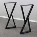 MBQQ Furniture Legs 35" Height 15" Wide Rustic Decory Triangle Shape Table Legs,Heavy Duty Metal Desk Legs,Dining Table Legs,Industrial Modern, DIY Iron Bench Legs, H35"x W15"