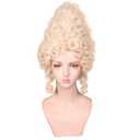 FantaLook Short Curly Updo Beehive wig Synthetic Fiber Queen Hair Funny Cosplay Wig for Women Halloween Costume (Blonde)