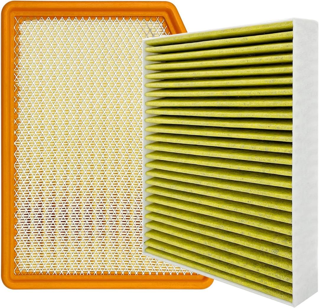 Cabin and Engine Air Filter Fits for 2019-2025 Chevrolet Silverado 1500, Tahoe, Suburban, Sierra 1500, Yukon, Yukon XL, Escalade, Fits 13356916, 84121219, CF11966, CA12404