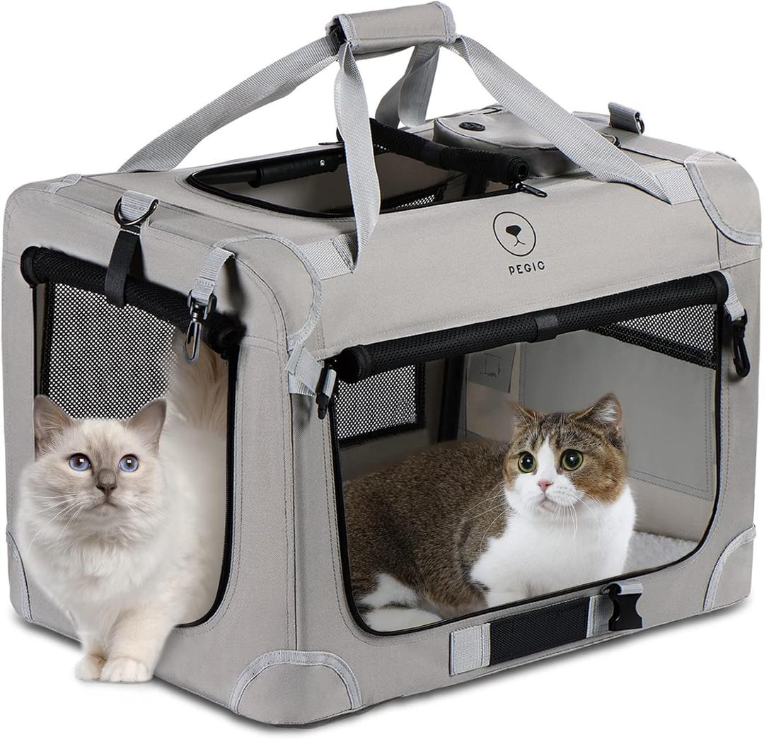 PEGIC Extra Large Cat Carrier for 2 Cats, Portable Soft Sided Large Pet Carrier for Traveling, Indoor and Outdoor Uses, 24"16"16" (X-Large)
