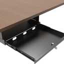 Under Desk Lockable Sliding Out Drawer with Cable Management, 17 inch Wide Office Storage Organizer for Standing Desks or tables with a Crossbar less than 3.2" High, 12 Inch Deep