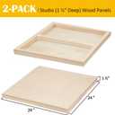 Falling in Art 2 Pack Unfinished Wooden Canvas Panels, 24x24 Gallery Birch Wood Panels Kit, 1 1/2" Deep Art Cradle Boards for Acrylic Painting, Pouring and Burning