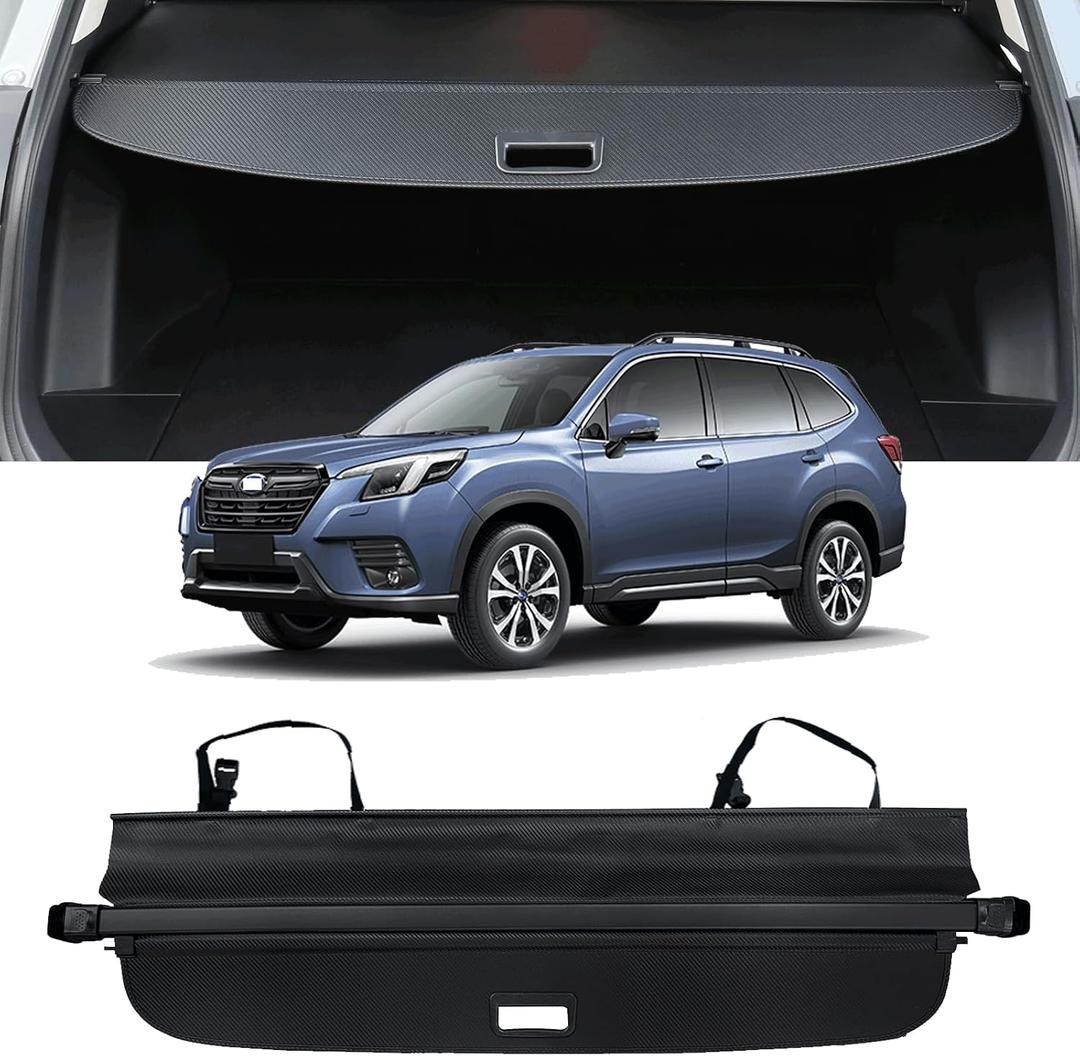 Retractable Cargo Cover Compatible with 2019-2024 Subaru Forester Trunk Cover Rear Trunk Security Cover Shielding Shade Privacy Screen Cover 2019 2020 2021 2022 2023 2024 Forester Cargo Cover