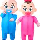 Ramede 2 PCS Giant Inflatable Baby Costume - Gender Reveal Ideas Boy & Girl Blow Costume Outfit for Adult Baby Shower Gender Reveal Party Cosplay Supplies (L)