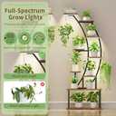 Plant Stand Indoor with Grow Lights, 9 Tiered Metal Plant Shelf, 64" Tall Plant Stand for Indoor Plants Multiple, Large Plant Rack Display Shelves, Curved Plant Holder for Living Room, Patio