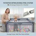 Orian Playpen 50x74 Large Play Yard for Babies and Toddlers, Indoor Outdoor Playpen, Sturdy Baby Play Pen with Mesh Sides, Safe Baby Fence Play Area, Assembly Required/Not Portable, with Storage Bag
