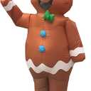 Inflatable Gingerbread Man Costume Blow up Christmas Costume Cosplay Party Halloween Xmas Suit Christmas Decoration