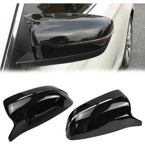 Mirror Cover M Style Car Side Rearview Mirror Cover Cap Compatible with BMW 3 4 5 7 8 Series G20 G21 G30 G38 G22 G23 G11 G12 G15 G16 LHD (Bright Black)