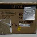 BFTOU White Minimalist Swivel Stool with Wheel Perfect for Work SPA Shop Massage Height-Adjustable and Cost-Effective Rolling Stool Chair with Square Seat