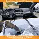 Car Windshield Snow Ice Cover, Magnetic Windshield Cover for Ice and Snow with Side Mirror and 5 Layers Protection, Windshield Sun Shade Foldable or Most Standard Cars, SUV