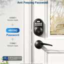 Veise Keyless Entry Door Lock, Electronic Keypad Deadbolt, Keyed Entry, Auto Lock, Anti-Peeking Password, Back Lit & Easy Installation Design, Matte Black