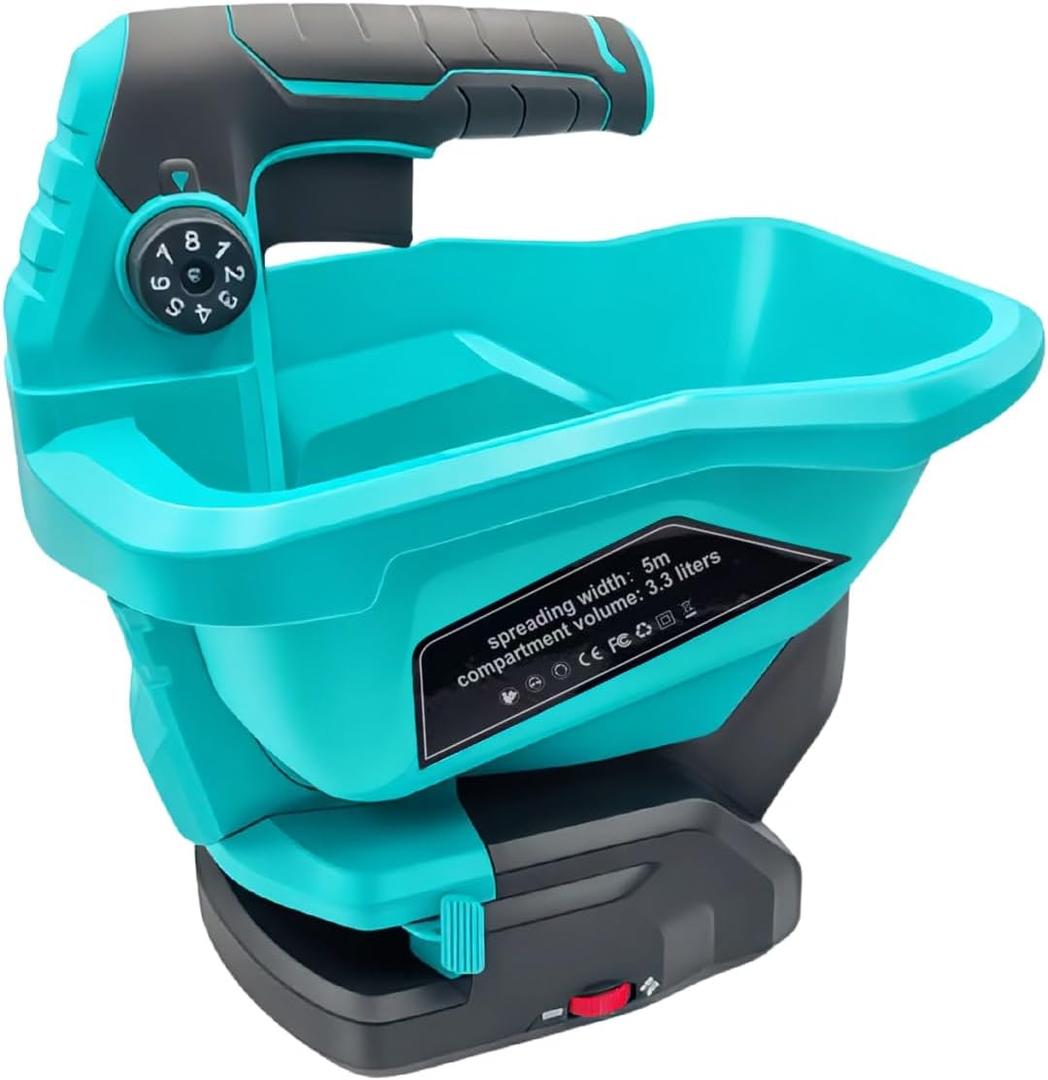 Handheld Power Spreader Compatible for Makita Battery 18 V,3.3 L, 6-Stage Speed Regulation, Cordless Hand Spreader for Fertiliser, Seeds, Soil Or Salt (Battery not Included)