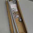 Silver Curtain Rods for Windows with Brackets,5/8 Inch Diameter Small Window Curtain Rod Adjustable 32 to 48 Inches,Easy Install Drapery Rods,Gray